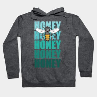honey bee and turquoise lettering Hoodie